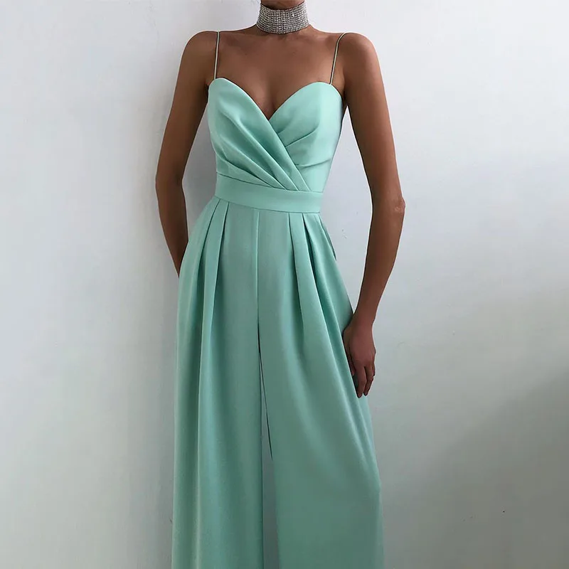 

Элегантный Летний клубный комбинезон 8 цветов на бретелях-спагетти, женский сексуальный комбинезон 2023 с открытой спиной, модные брюки с широкими штанинами