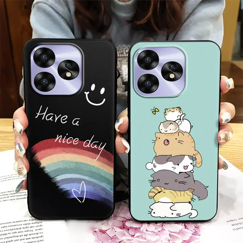 Мягкая искусственная задняя крышка для UMIDIGI A15/A15C Противоударная силиконовая