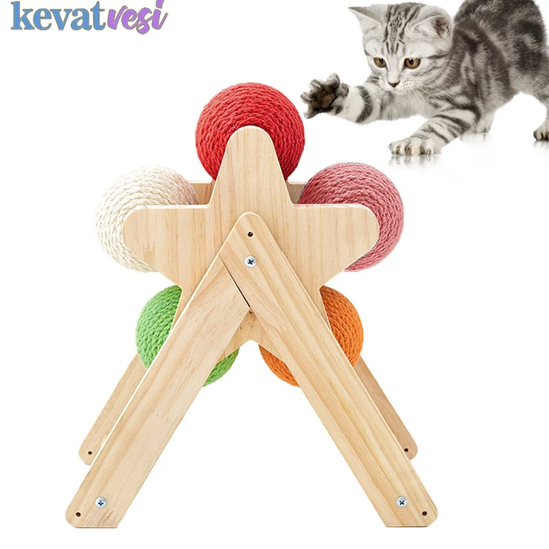 

Cat Scratcher Ball Sisal Rope Wheels Interactive Cat Toy Small Cats Kitten Grinding Claws Tool Funny Pet Toys Cat Supplies