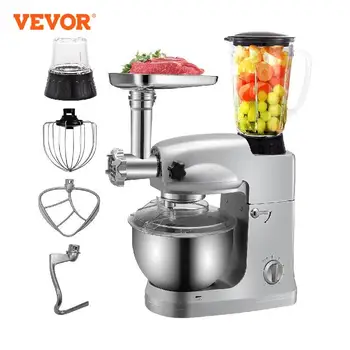 VEVOR 1000W 4in1 Planetary Mixer 5L Stainless Steel Bowl Meat Grinder Juicer Blender Cake Egg Whisk Home Kitchen Food Processor 1