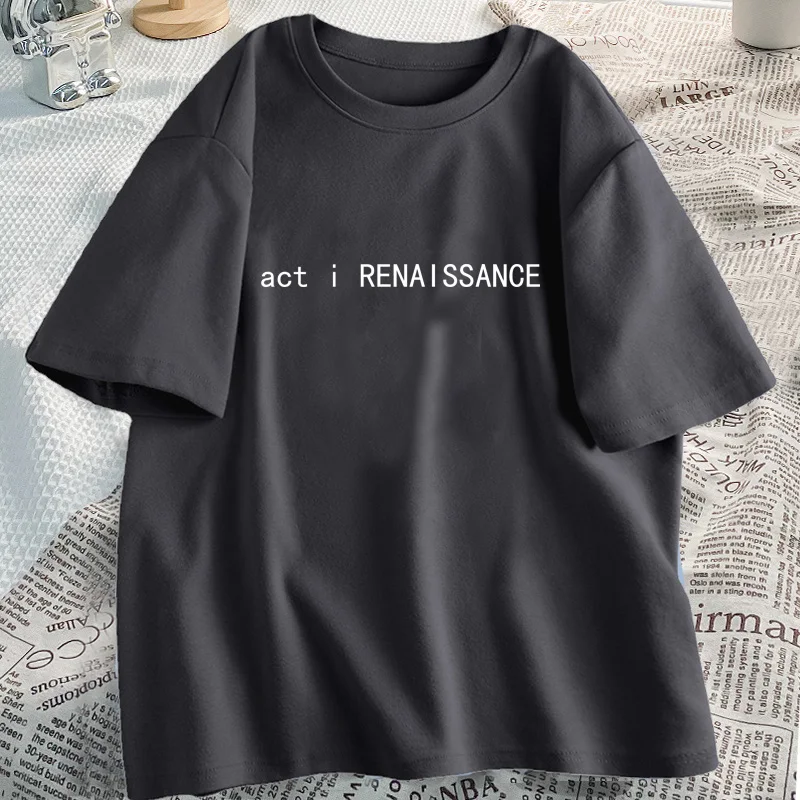 

Act I RENAISSANCE T Shirt Women Streetwear 90s Short Sleeve Women's Tee Shirt Fitness Summer Female Cloting Tee Shirt Tops