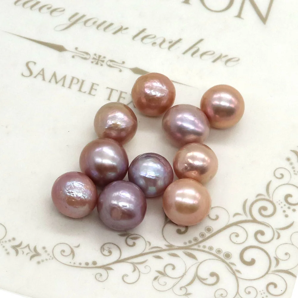 

Round Natural Freshwater Colorful Edison Non-porous Pearl Jewelry Elegant Ladies DIY Bracelet Necklace Pendant Fashion Jewelry
