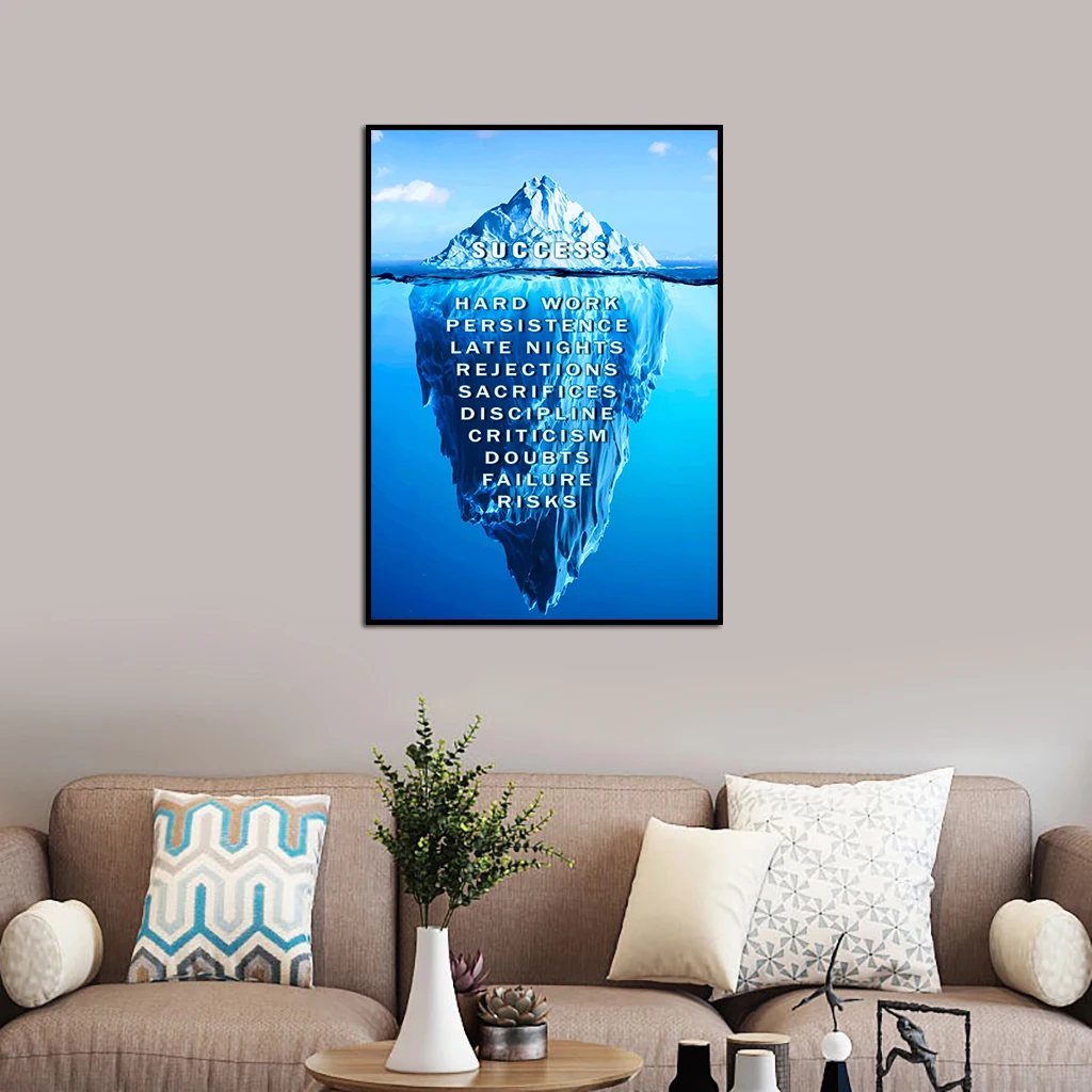 

Landscape Motivational Quote Canvas Painting Poster Modern Wall Art Success Inspirational Picture Office Living Room Home Decor
