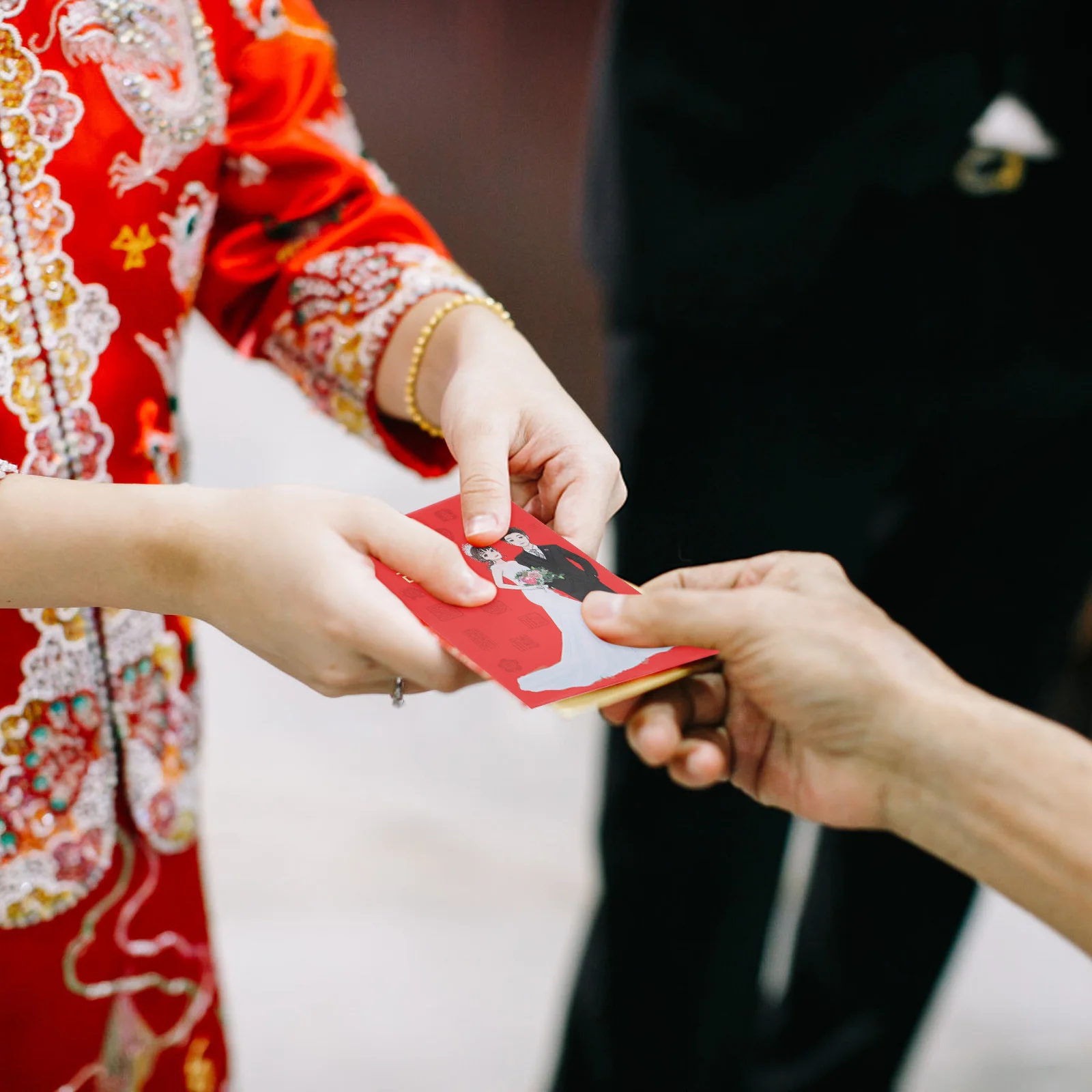 80 Pcs Paper Gift Wedding Hong Bao Vietnamese Gifts Chinese Hong Bao Pocket Wallet Paper Red Packet Double Mini Red Envelope