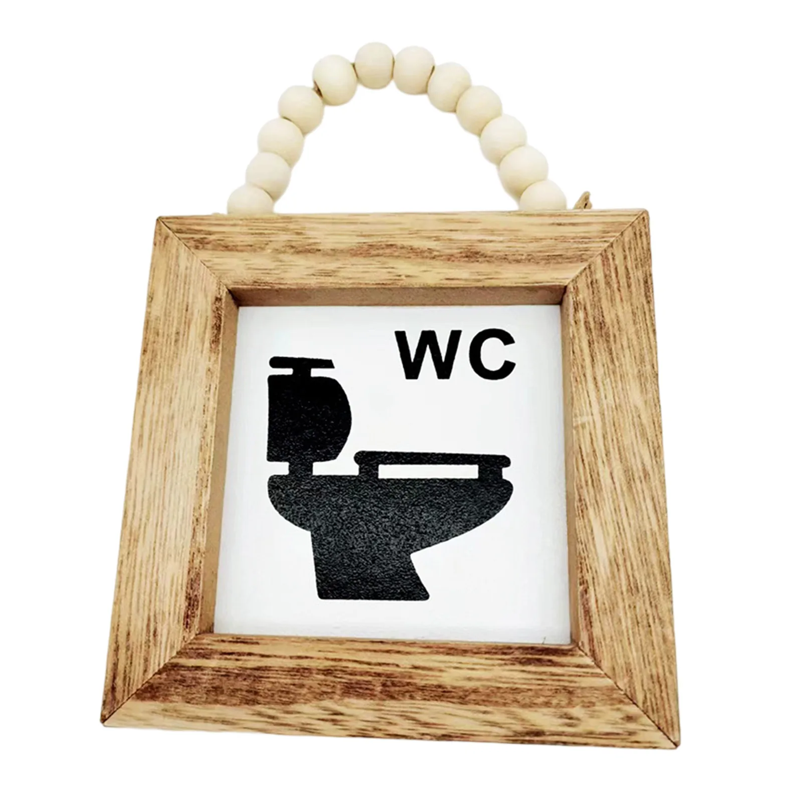 

Wooden HOME WC Bath Sign For Home Decoration Wooden Decor Hanging Pendant Tags Craft Home Wall Door Crystal Teardrop Beads