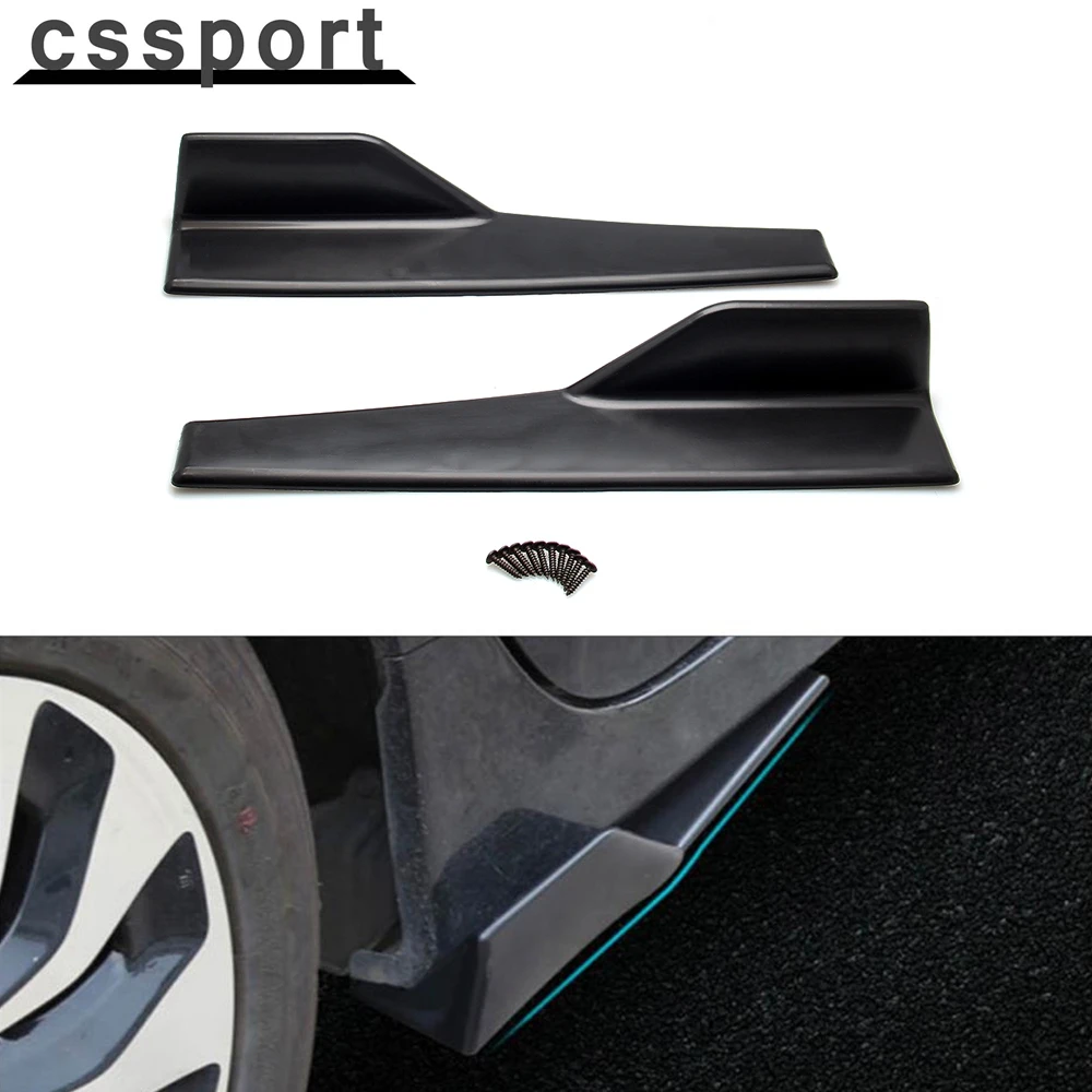 Universal 2pcs 45cm Black Car Side Skirt Rocker Splitter Winglet Side Wing Bumper Lip Bumper Side Skirts