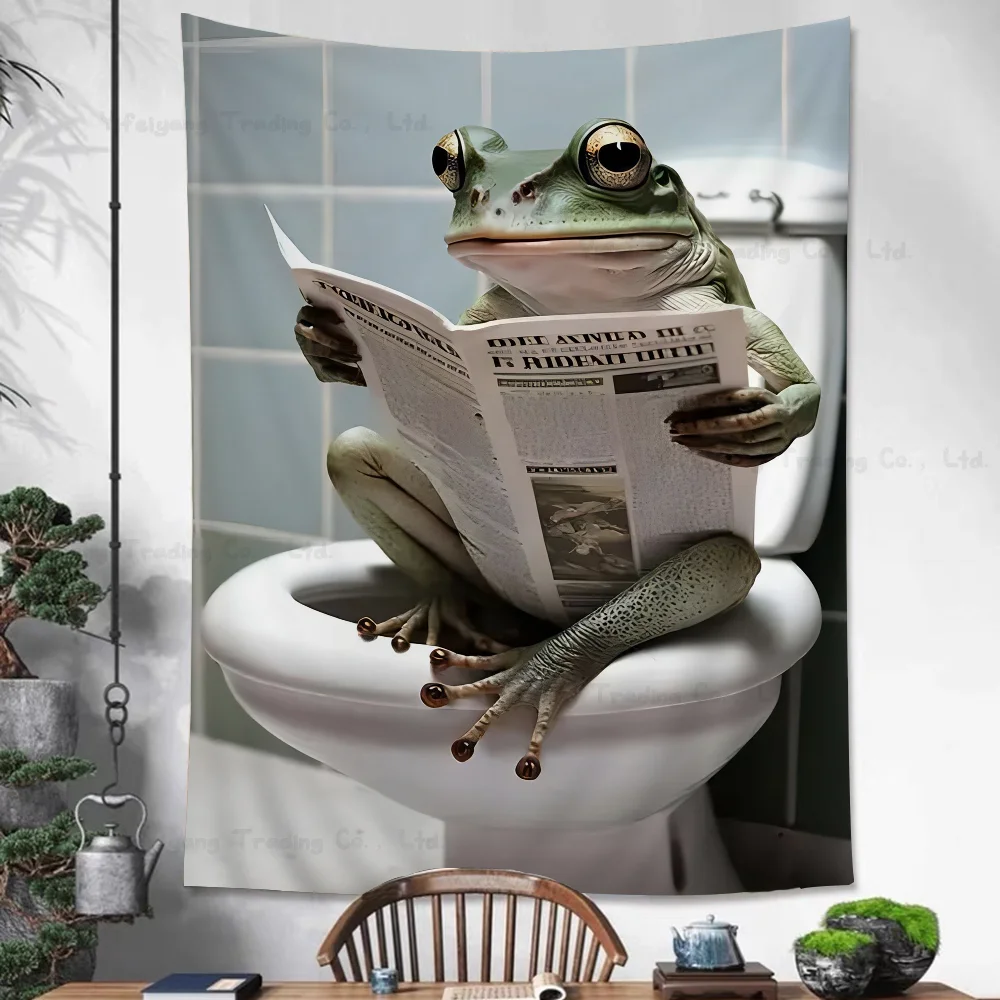 Забавный гобелен с юмористическими животными для ванной комнаты богемный