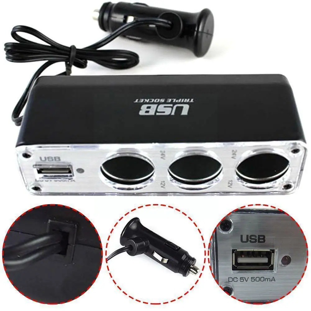

Зарядное устройство с 3 USB-портами, 12 В/24 В