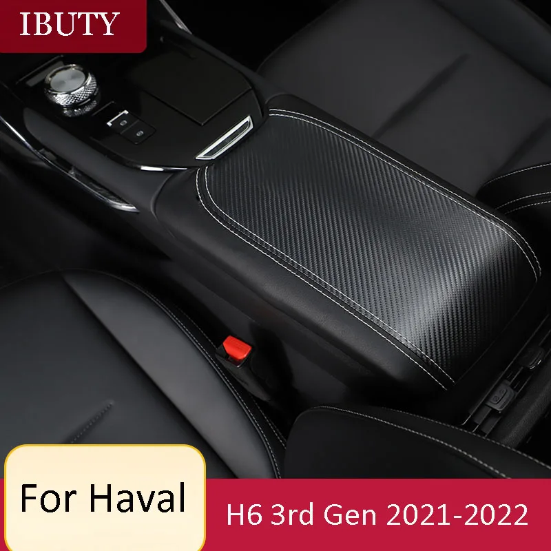 

PU Leather Car Armrest Box Cover Center Console Organizer Protection Case Stickers For Haval H6 3rd Gen 2021 2022 Accessories