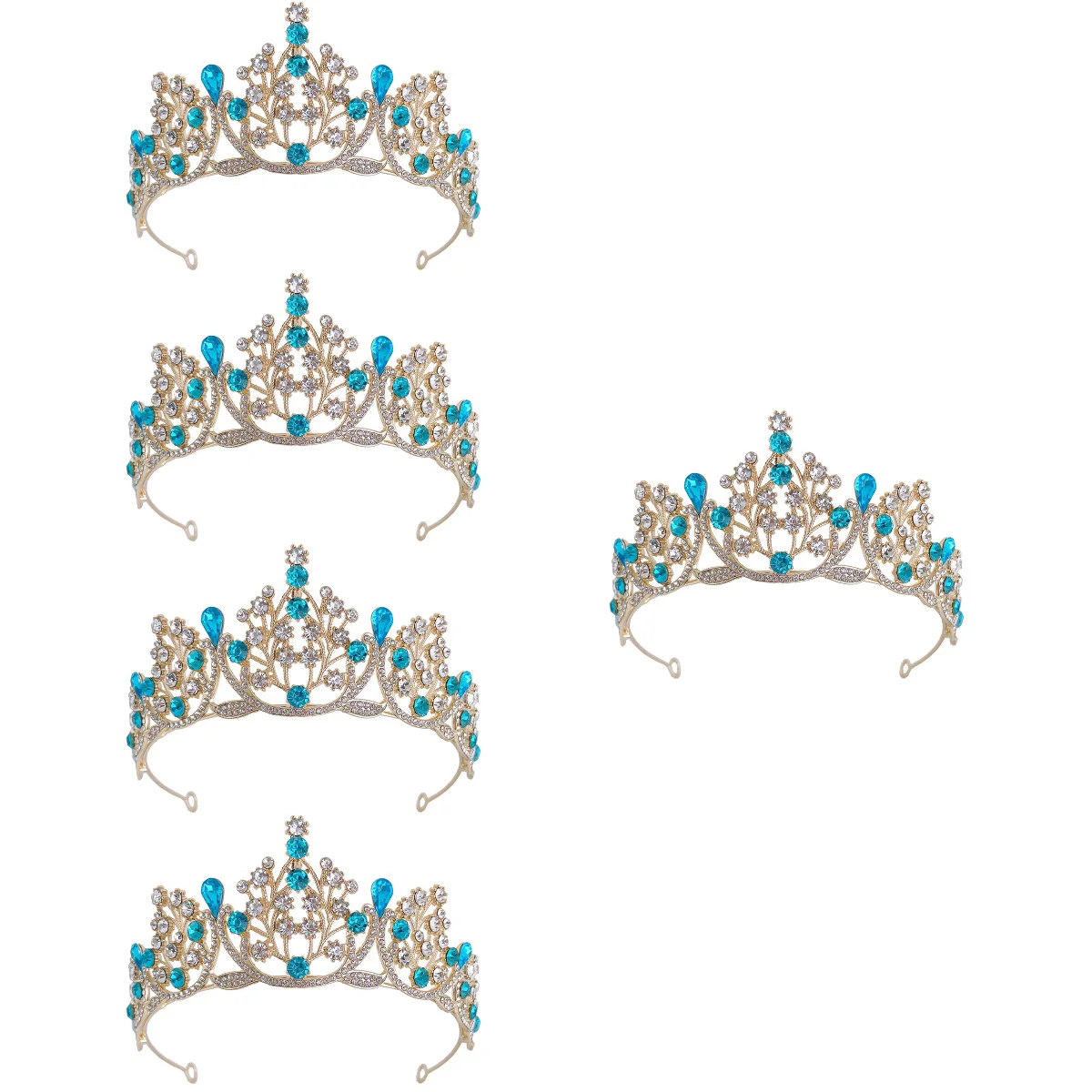 

5 PCS Tiara Pageant Crowns Women Girl Accessories Bachelorette Wedding Bride Hair Accessory Bridal Birthday