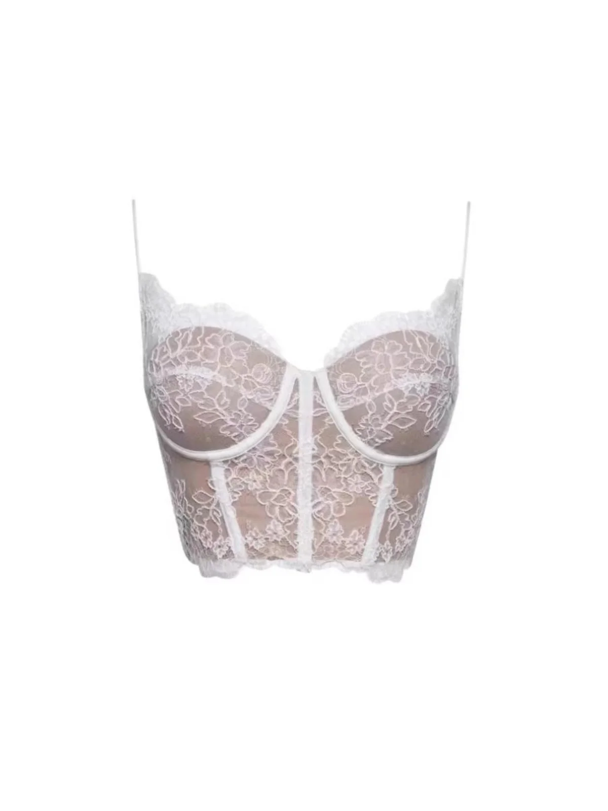 24aw Sexy Meitai Po * M Черно-белый тяжелый промышленный кружевной топ на бретельках с