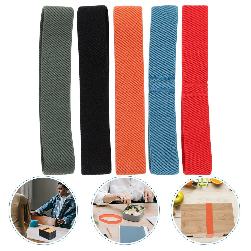 

5 Pcs Bento Box Fixing Strap Bento Strap Outdoor Simple 15X2.5X0.5CM Bands Nylon Elastic Belts Travel