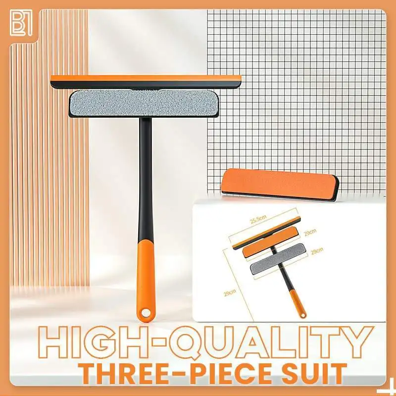 

3 in 1 Multifunctional Window Washing Brush Squeegee Glass Scraper Home Glass Cleaning Tools Foldable Rotating Window Wiper