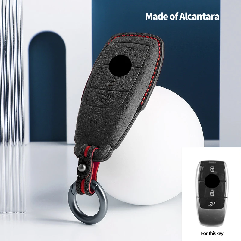 Чехол для ключа из алькантары для Mercedes Benz W176 W177 W205 W206 W212 W213 W222 W223 W167 W463 X166 A C E S G CLS GLC SL Class
