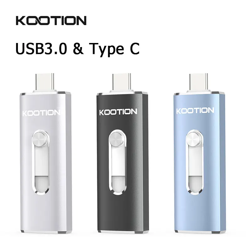 KOOTION Pendrive 32GB 64GB OTG USB Flash Drives 3.0 Type C Pen Drives 128GB 256GB High Speed Cles Usb Memory Stick Device for PC