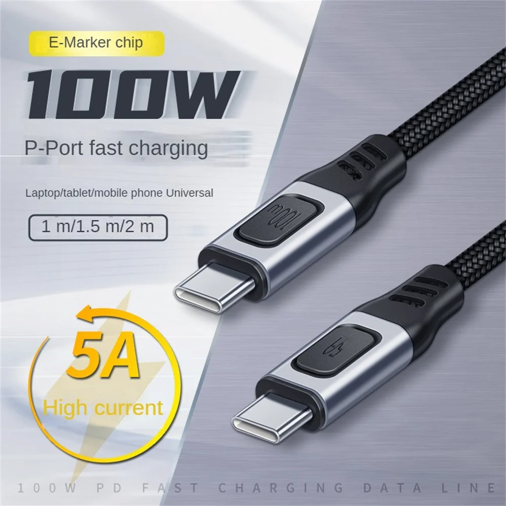 

Quick Charge Data Line Wear Resistant Durable Data Wire Type-c Double C Line Mobile Accessories Practical Charging Line 100w