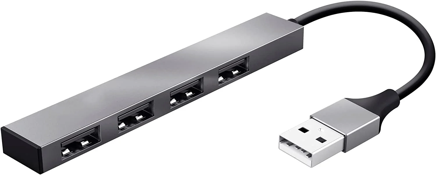

New Multi-Port Aluminum HUB Halyx 4-in-1 Multi-Port Aluminum USB 2.0 Hub for Shared Connectivity and Fast Charging - Mac-Compat