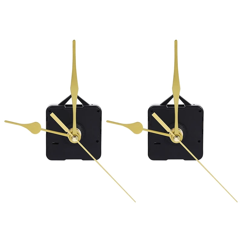 

2 Pack Silent Quartz Clock Movement Silent Clock Mechanism Long Shaft Replacement Clock Kit Without Battery (Gold)