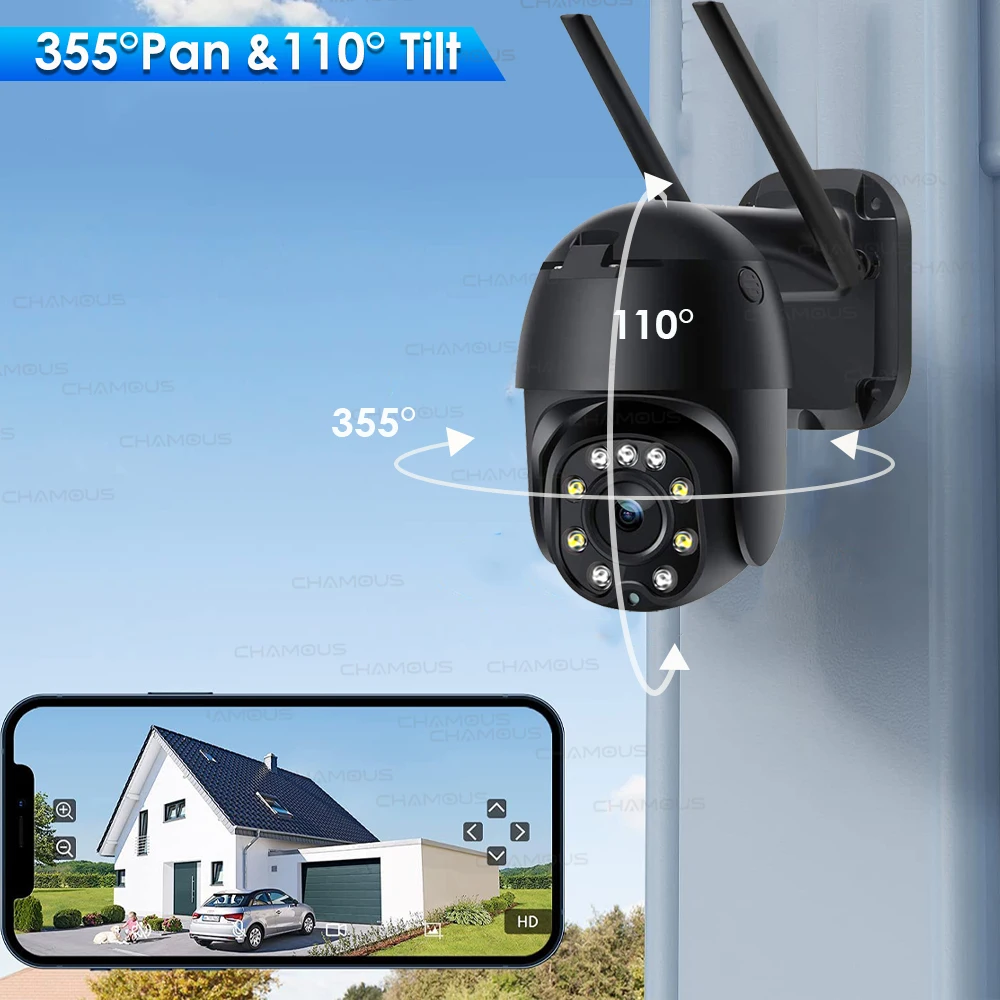 4G Sim Card Video Surveillance Battery 30w Solar Panel CCTV PTZ Camera Security Protection H.265 | IP