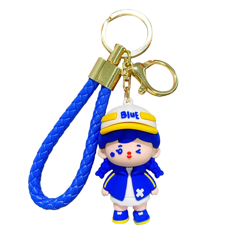 Креативный брелок с синей куклой изысканный мультяшный для ключей мальчиков и