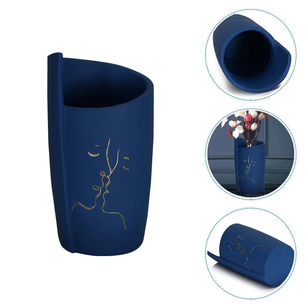 

Dried Flower Vase Classic Resin Vase Decorative Vase for Table Bookshelf