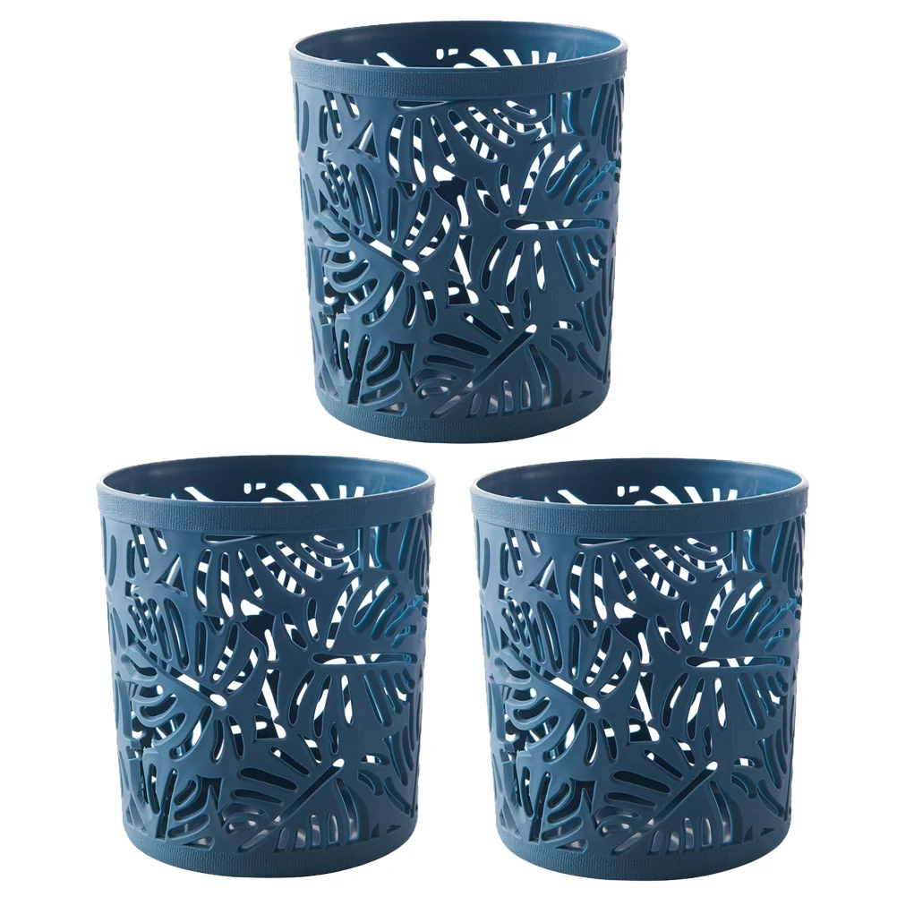 

3 Pcs Storage Bucket Mini Pencils Pot Holder Stationery Hollow Pots Cups Plastic Desk Organizer