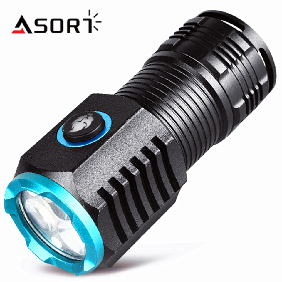 2000 LM LED Flashlight Metal Rechargeable Portable Lamp Intelligent USB MINI Flashlight