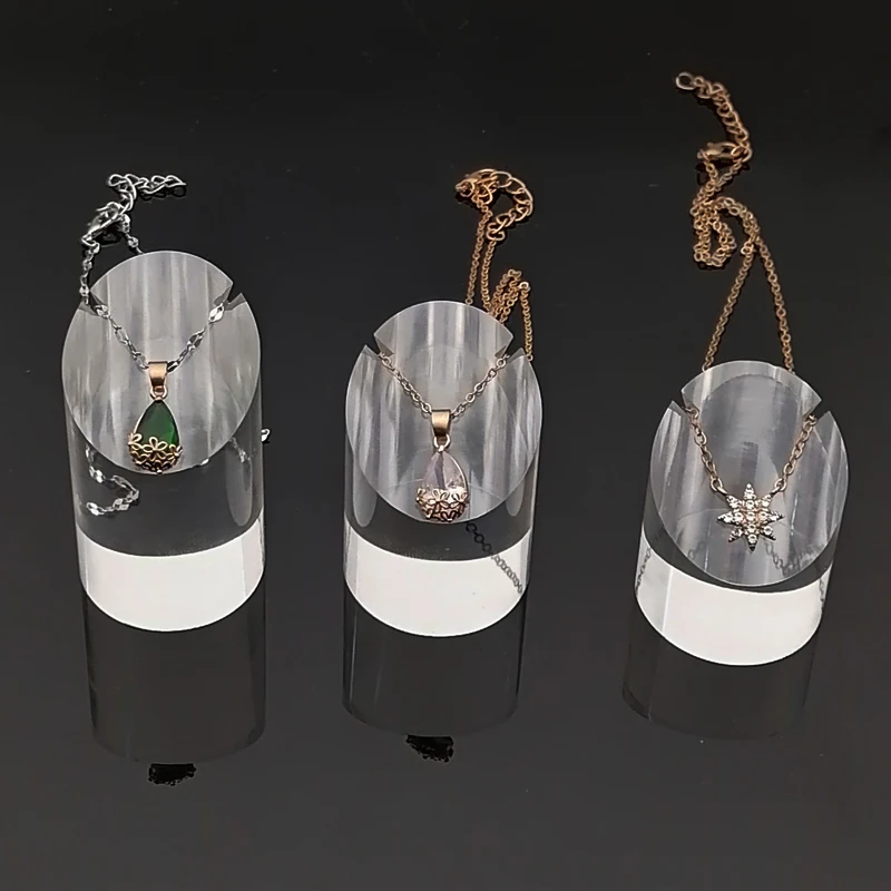 Wholesale Clear Acrylic Necklace Pendant Jewelry Display Stand Packaging Holder Storage Organizer Gift Accessories Shelf Rack