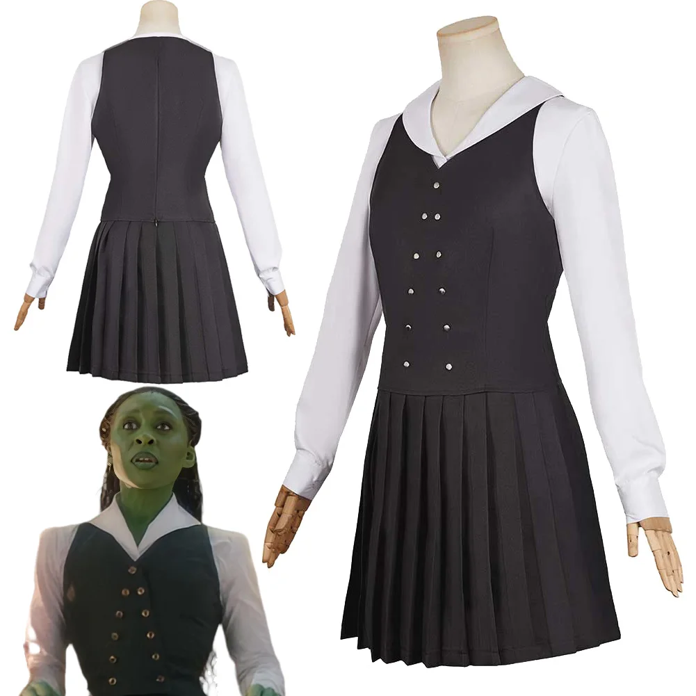 Ведьма Эльфаба Косплей Фэнтези Униформа Платье Одежда 2024 Фильм Викид Костюм