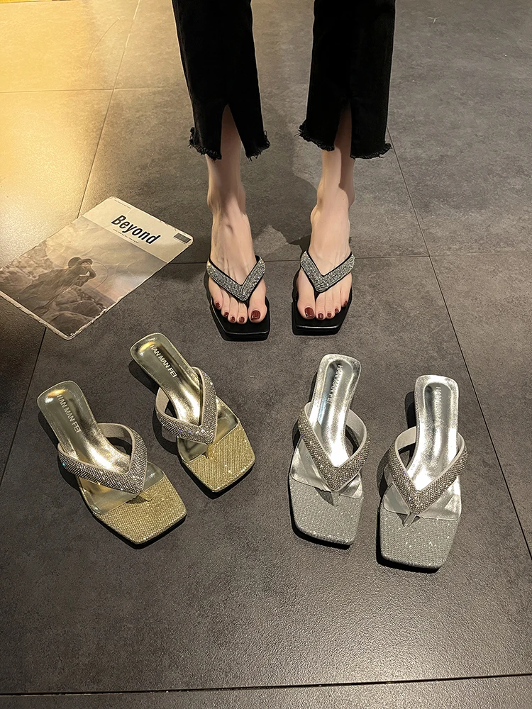 

Women's Slippers, 2023 Summer New Pintoed Slim Heel Fashion Pintoed Sandals