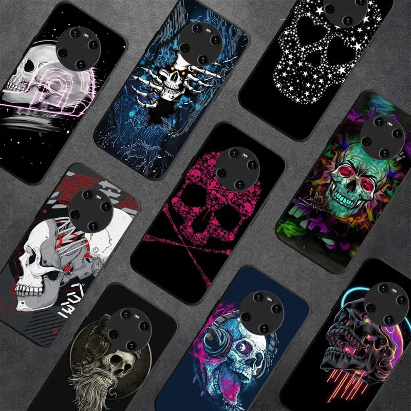 

Fashion Skull Phone Case for Huawei Y 6 9 7 5 8s prime 2019 2018 enjoy 7 plus