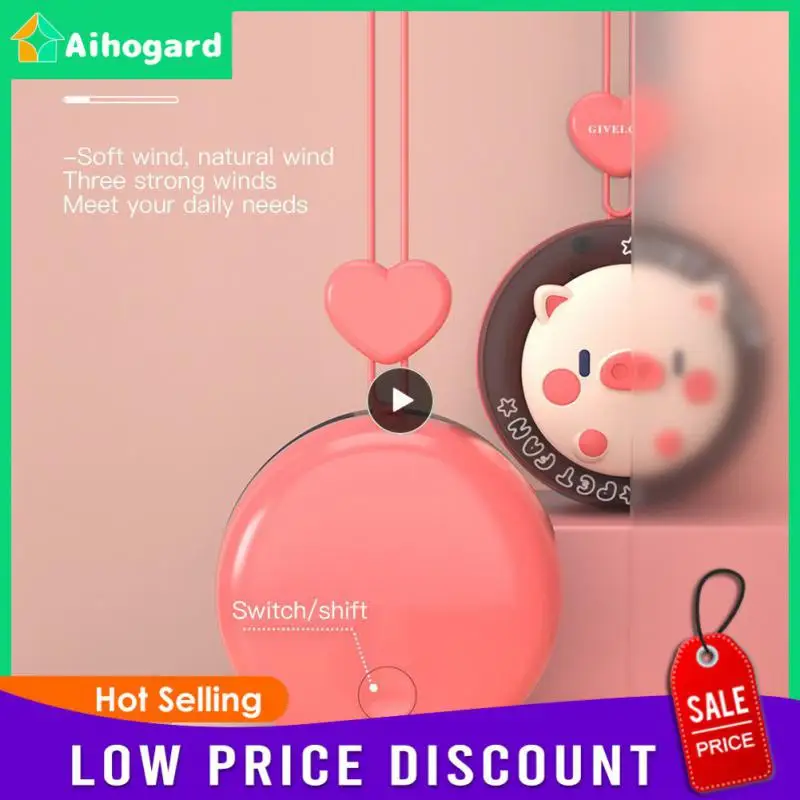 

Usb Charging Cooling Fans Handheld Small Fan Multi Function Mini Handheld Fan Air Cooler Hanging Neck Fans Vaneless Design Mute