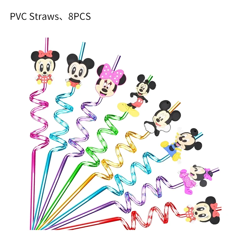 Disney Микки Маус украшения на день рождения воздушные шары искусственная солома