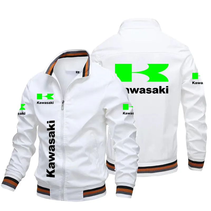 

Men's casual relaxed fashion sportswear men's fashion large size men's kawasaki print zipper jacket coat