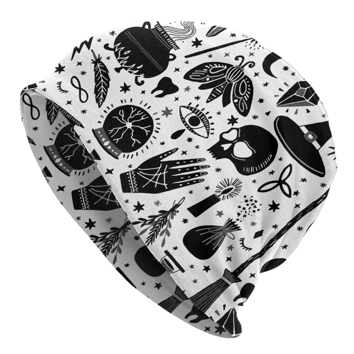 

Witchcraft Magic Witch Pattern Bonnet Hats Knit Hat Autumn Winter Outdoor Skullies Beanies Hats Unisex Spring Head Wrap Cap