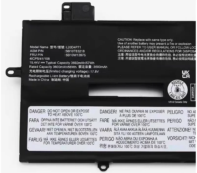 Подходит для аккумулятора ноутбука X1C 2021 L20L4P71 L20M4P71 L20C4P71/D4P71