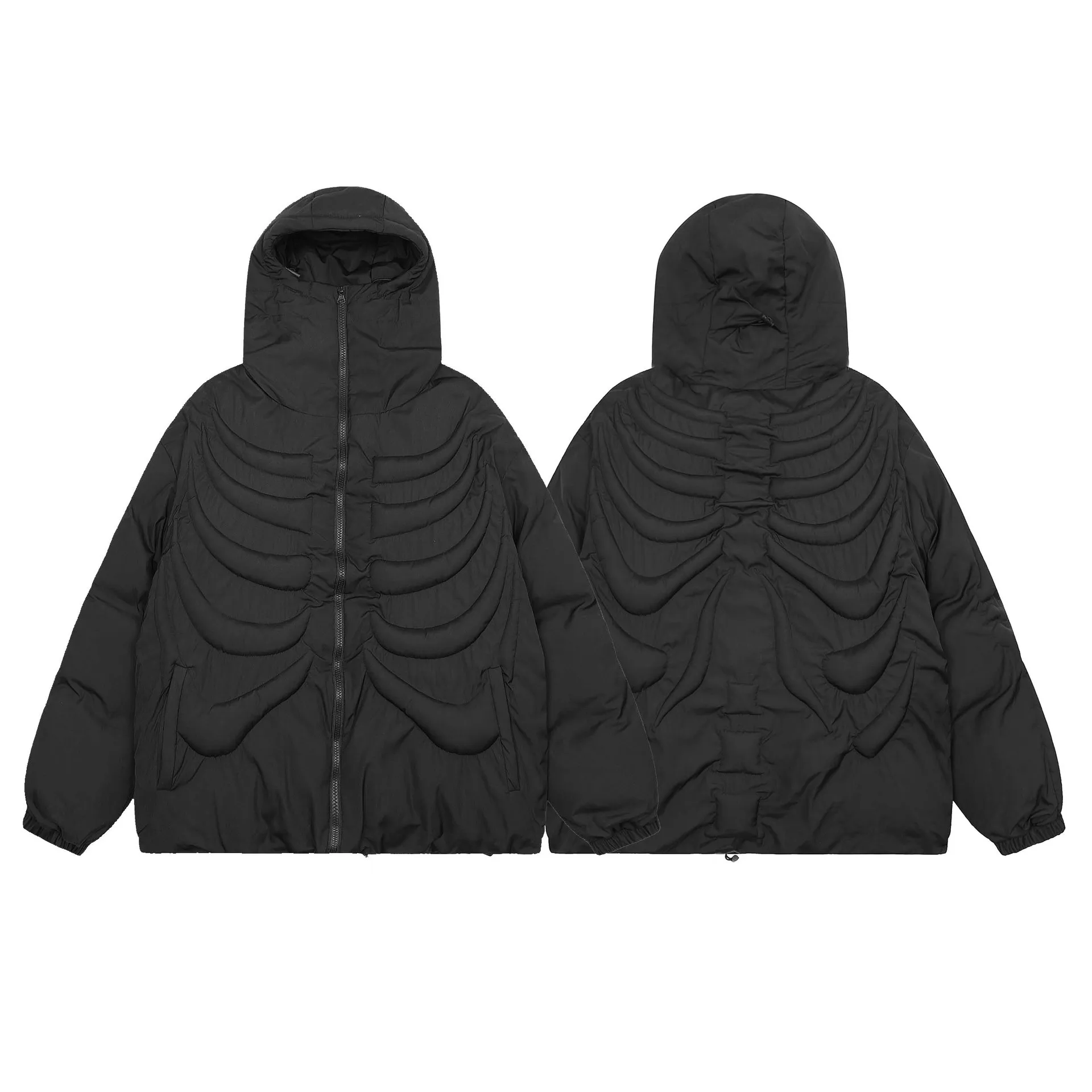 

Dark skeleton skeleton embossed hat masked cotton suit with men and female high street popular logo loose casual cotton clothing