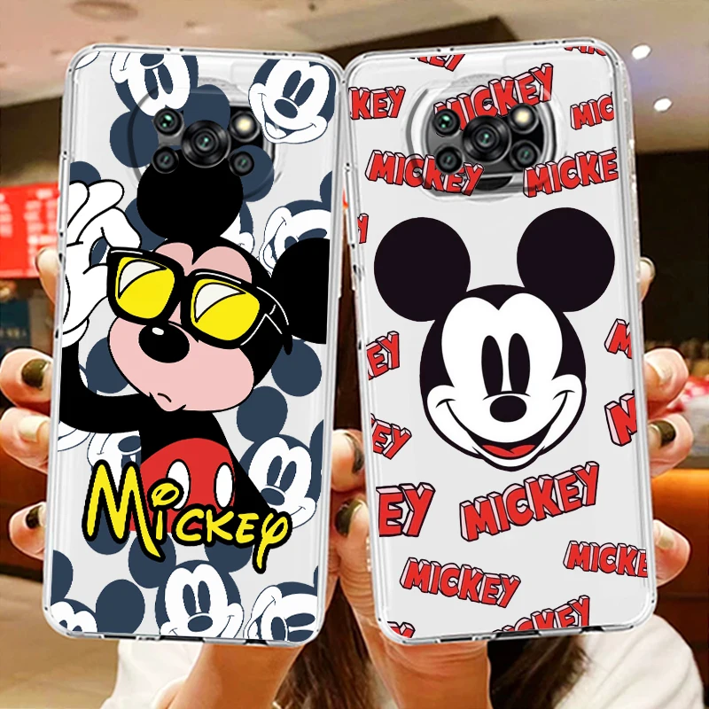 

Transparent Phone Case For Xiaomi Poco X4 X3 X2 NFC F4 F3 F2 GT M5s M4 M3 M2 Pro C50 C40 C3 Disney Mickey Mouse Cool Cover Shell