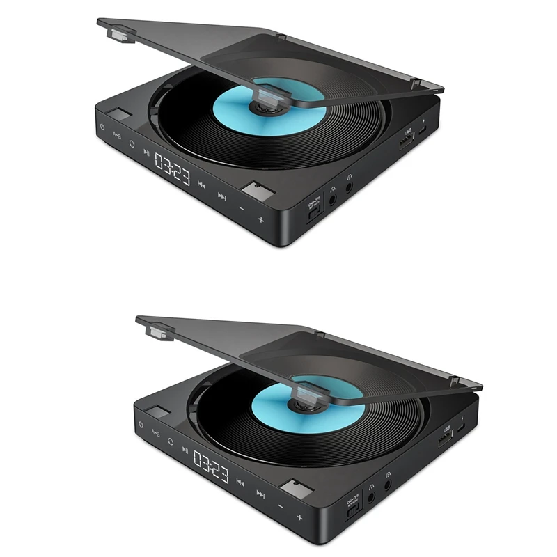 

2X компактный спортивный портативный CD-плеер с сенсорной кнопкой, перезаряжаемый дисковый проигрыватель, проигрыватель CD, двойные наушники, CD плеер