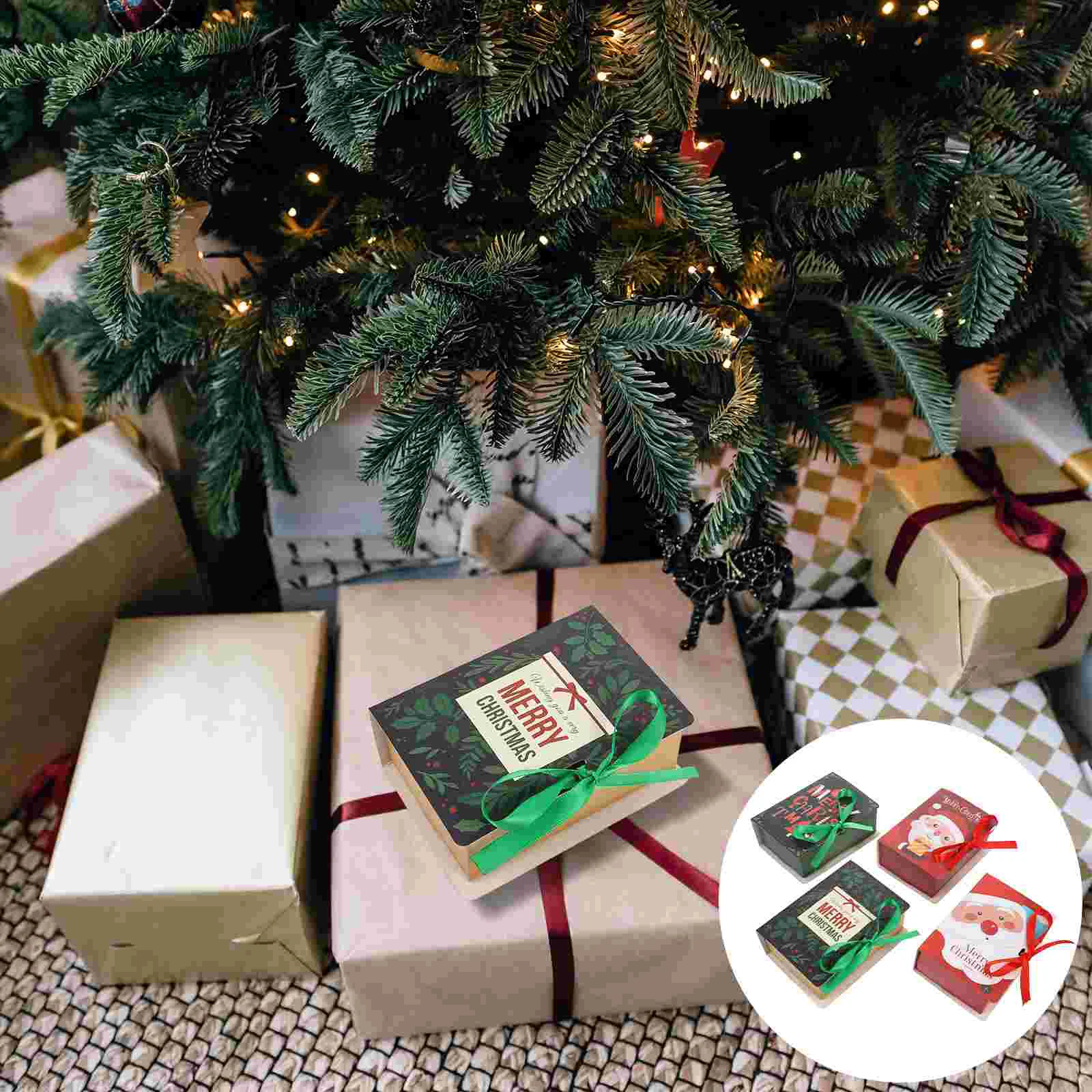 

4pcs Merry Christmas Box Christmas Boxes for Treats Christmas Goodie Box Xmas Goodie Boxes Christmas Present Box
