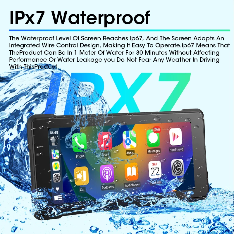 JMCQ 6 86 дюймов 2K HD мотоциклетный видеорегистратор IPX7 водонепроницаемый