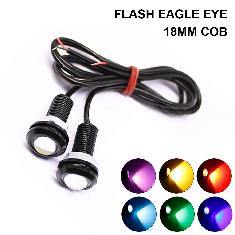 

2Pcs 18mm Car Eagle Eye Flash + Constant Bright DRL Led Daytime Running Light LED Backup Reversing Parking Signal Lamp
