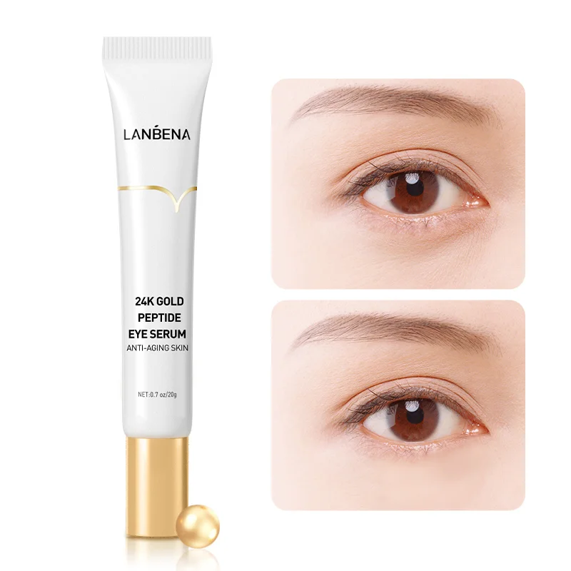 

LANBENA Eye Essence 24k Gold Peptide Anti Aging Anti Wrinkle Improve Fine Lines Remove Dark Circles Eye Bags Serum Skin Care 20g