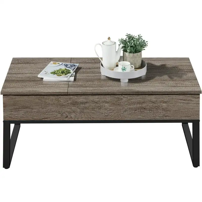 

Подъемный журнальный столик со скрытыми отсеками для хранения, серо-коричневая мебель для гостиной, простой и современный кофейный столик