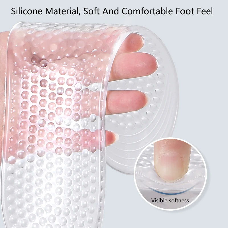 Soft Silicone Gel Insoles for Shoes Men Women Plantar Fascitis Pain Relief Insoles for Feet Comfort Massage Running Shoe Sole