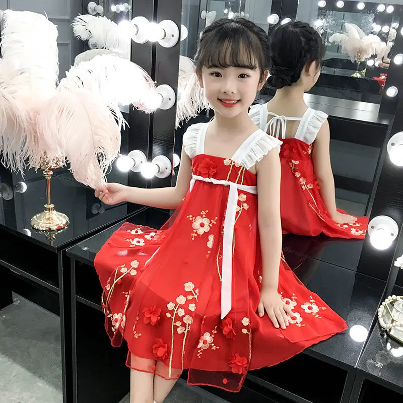 

Летнее праздничное платье для девочек, нарядное элегантное платье принцессы в китайском стиле для девочек, в стиле ретро, одежда для детей от 2 до 12 лет