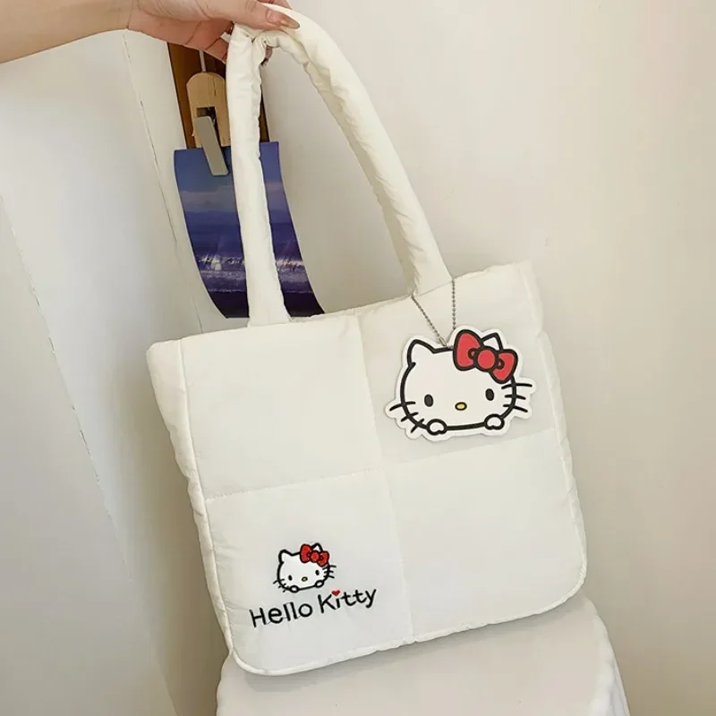 

Sanrio Kuromi、Cinnamoroll、Kitty、My Melody Pattern Bag, Solid Color Lightweight Plaid Pattern Handbag