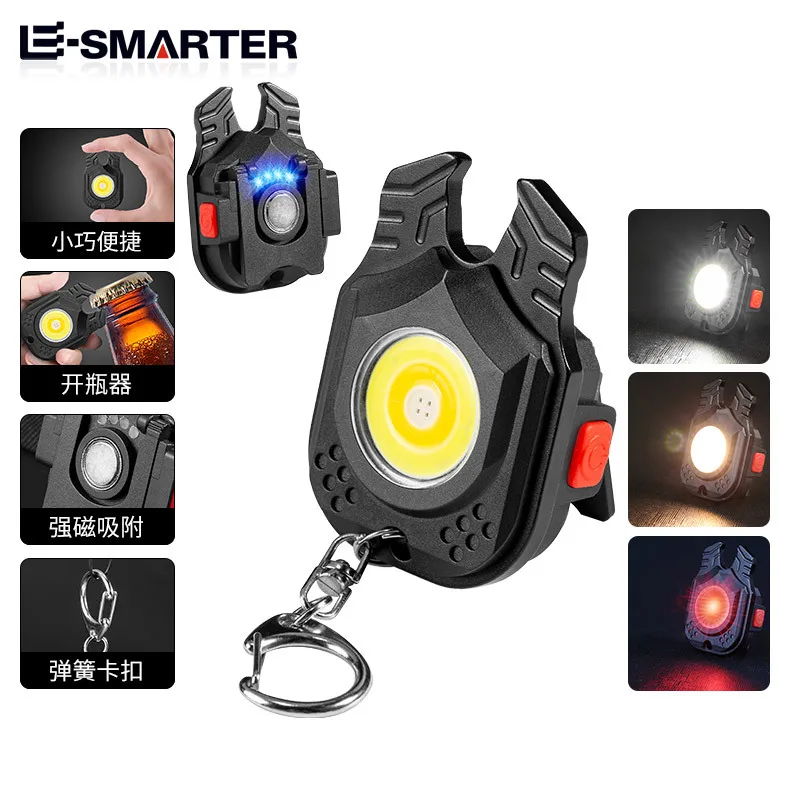 

Portable Mini LED Flashlight Work Light Pocket Flashlight Key Chain Pocket Outdoor USB Mini Lamp Cob Work Light Camping Lantern