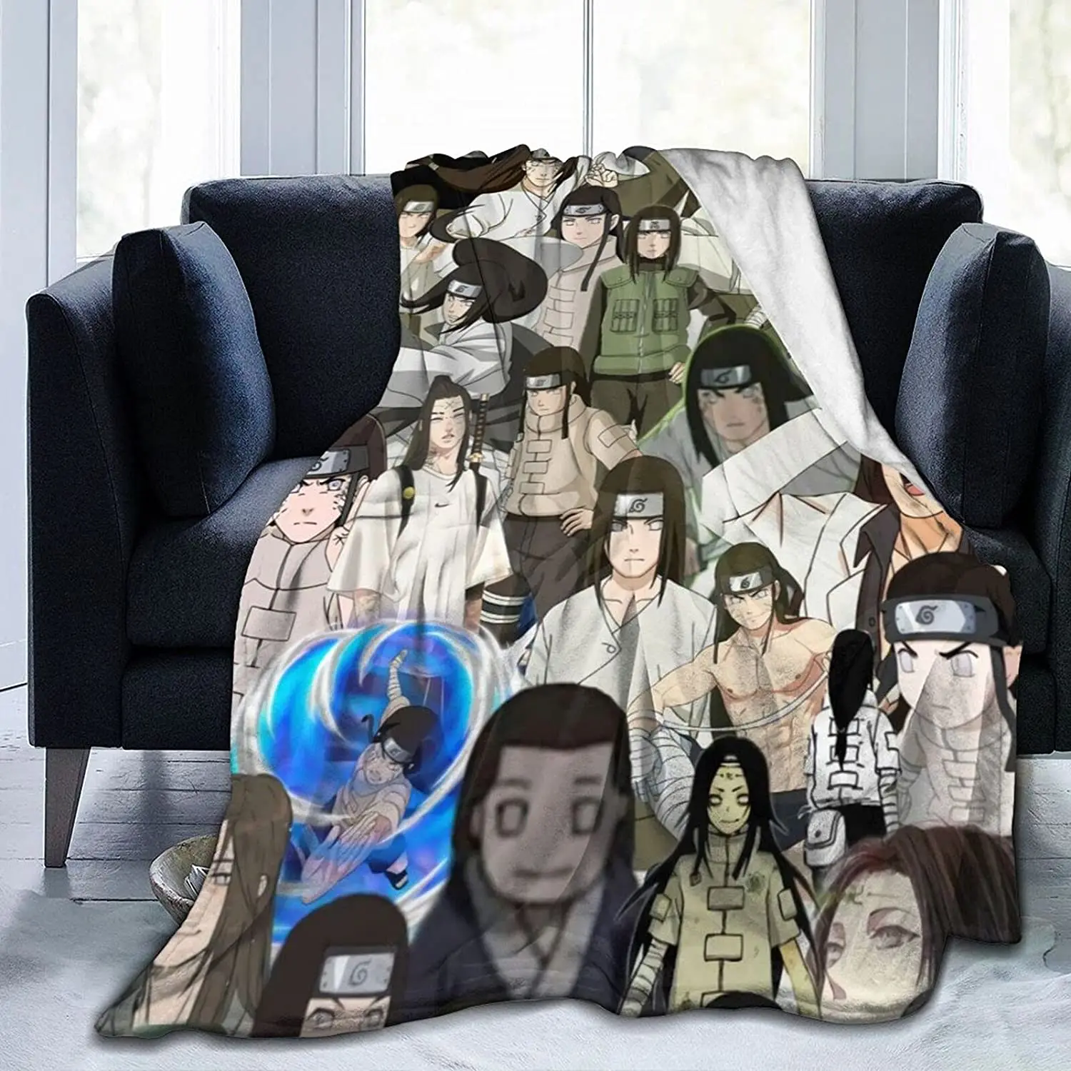 

Neji Hyuga Fluffy Soft and Comfortable Blanket, Anime Warm Embrace of Sympathy