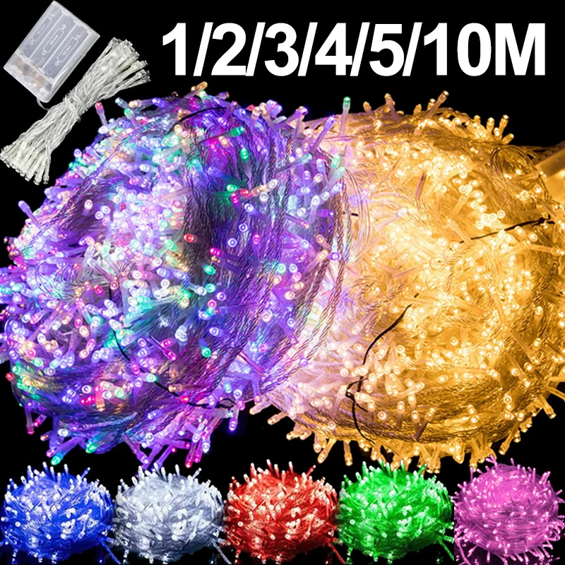 

LED Lights String Garden Tree Garland Fairy String Light Bedroom Christmas Wedding Party Decoration Waterproof Holiday Lighting